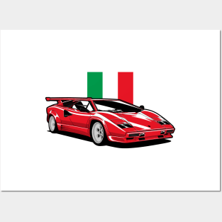 Red Countach Classic Posters and Art